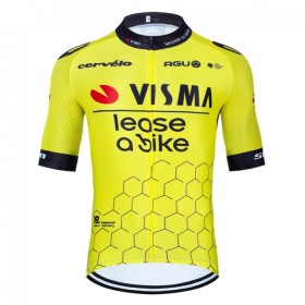 Maglia 2024 Jumbo-Visma Lease A Bike Manica Corta Giallo